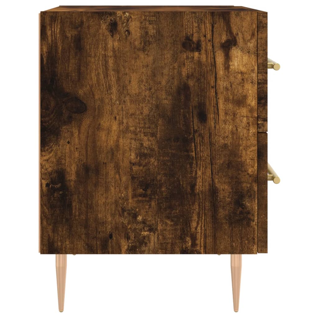 Nachtkastjes 2 St 40X35X47,5 Cm Bewerkt Hout Gerookt Eikenkleur