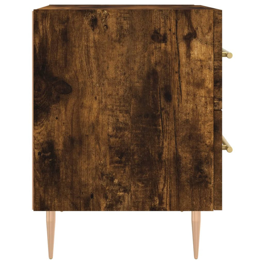Nachtkastjes 2 St 40X35X47,5 Cm Bewerkt Hout Gerookt Eikenkleur