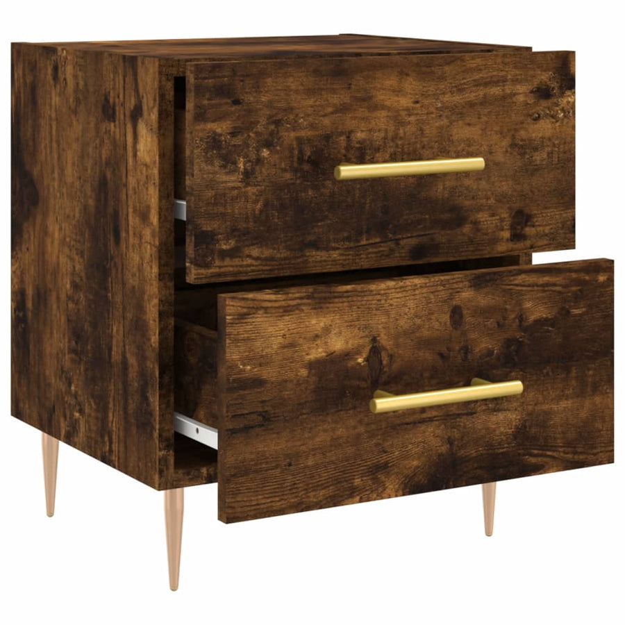 Nachtkastjes 2 St 40X35X47,5 Cm Bewerkt Hout Gerookt Eikenkleur