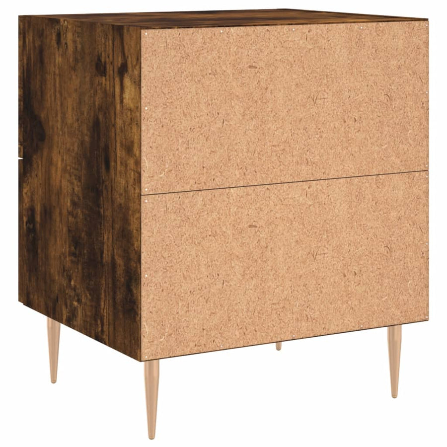 Nachtkastjes 2 St 40X35X47,5 Cm Bewerkt Hout Gerookt Eikenkleur