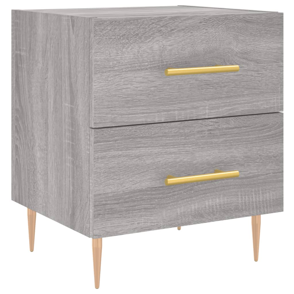 Nachtkastje 40x35x47,5 cm bewerkt hout grijs sonoma eikenkleur