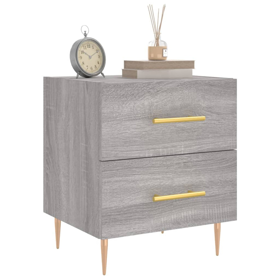 Nachtkastje 40x35x47,5 cm bewerkt hout grijs sonoma eikenkleur