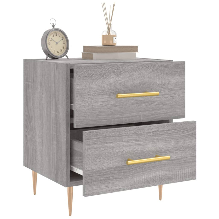 Nachtkastje 40x35x47,5 cm bewerkt hout grijs sonoma eikenkleur