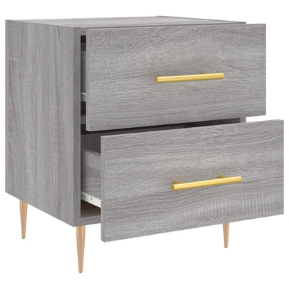 Nachtkastje 40x35x47,5 cm bewerkt hout grijs sonoma eikenkleur