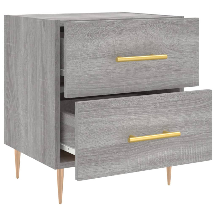 Nachtkastje 40x35x47,5 cm bewerkt hout grijs sonoma eikenkleur