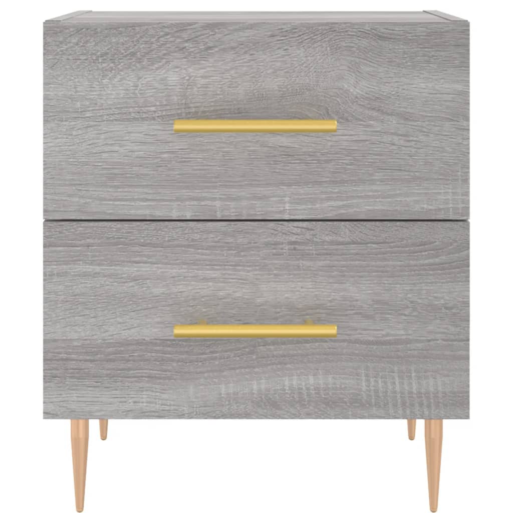 Nachtkastje 40x35x47,5 cm bewerkt hout grijs sonoma eikenkleur