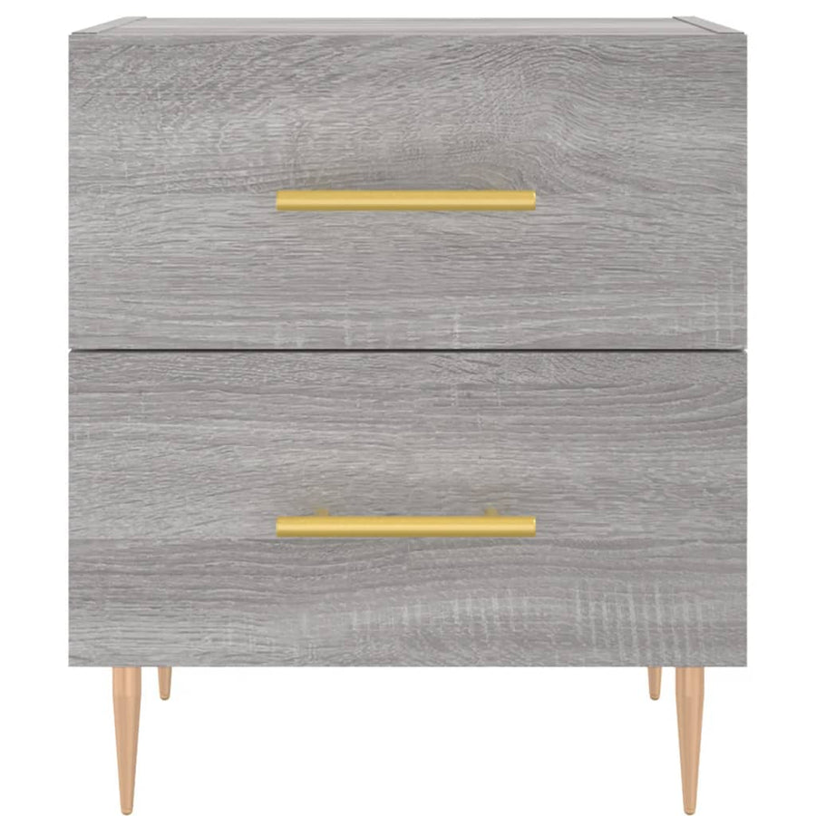 Nachtkastje 40x35x47,5 cm bewerkt hout grijs sonoma eikenkleur