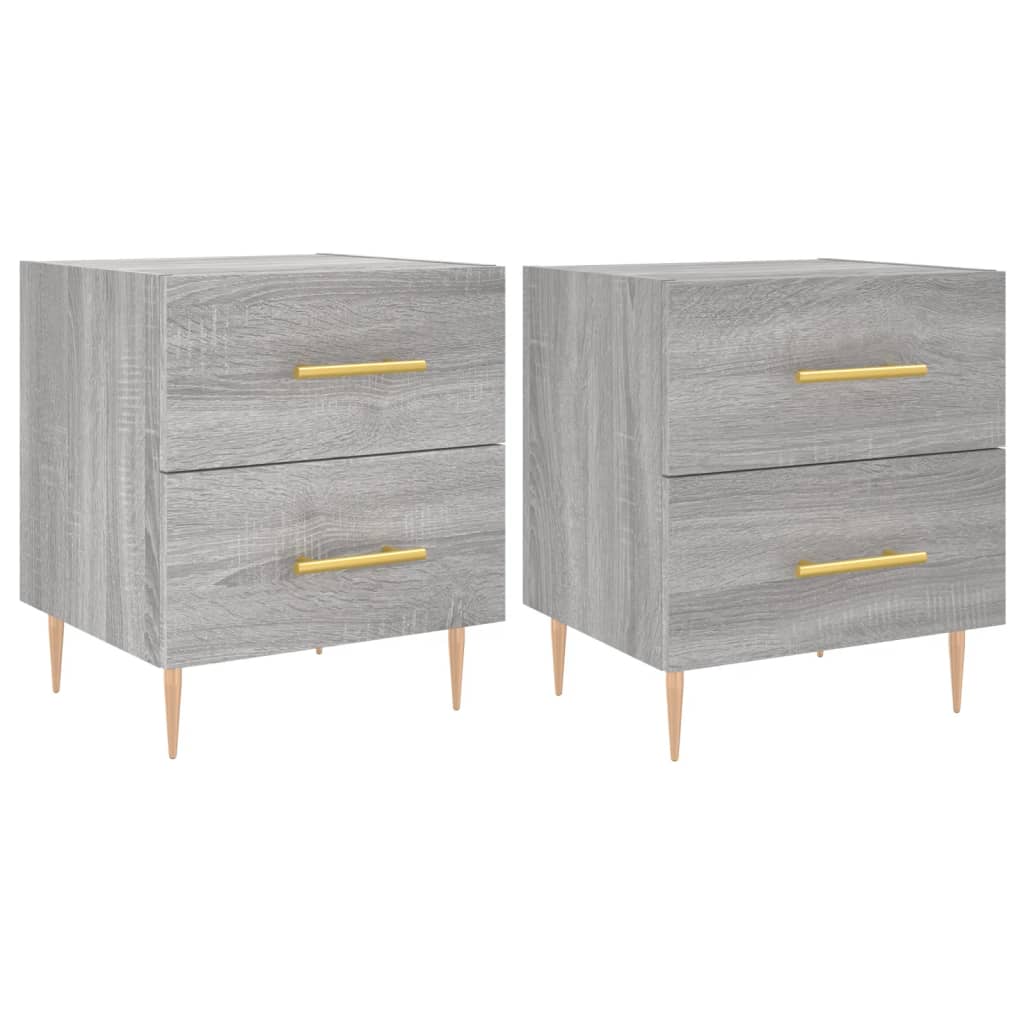 Nachtkastjes 2 St 40X35X47,5 Cm Bewerkt Hout Grijs Sonoma Eiken
