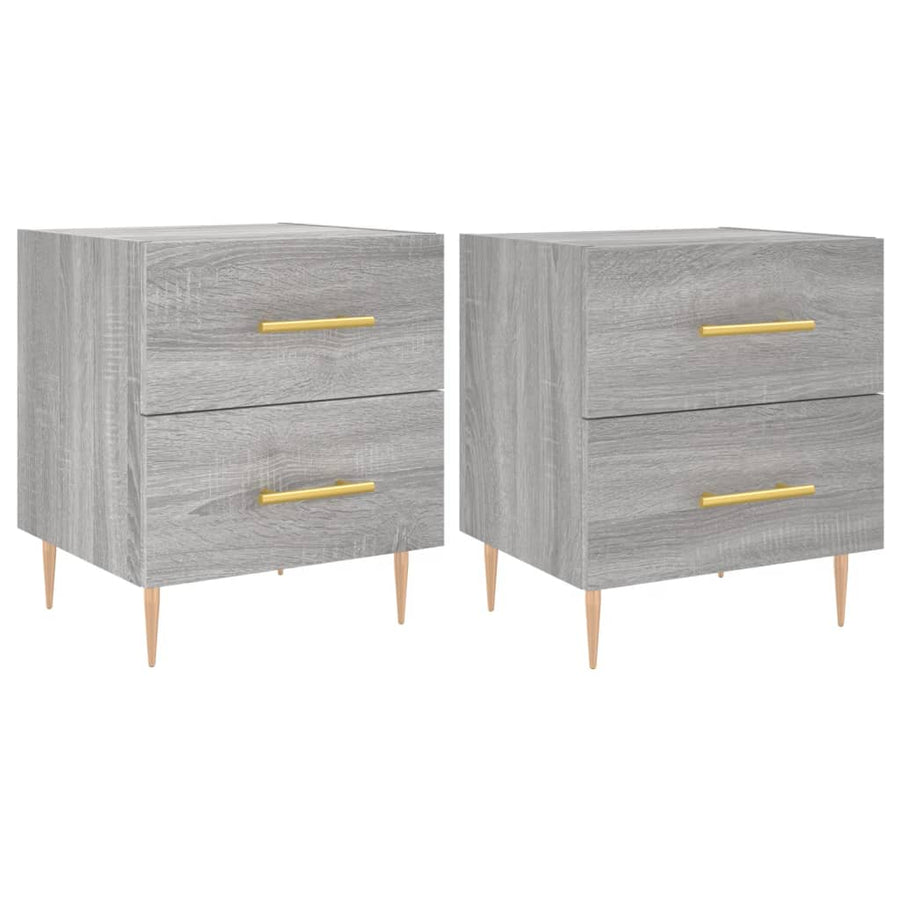 Nachtkastjes 2 St 40X35X47,5 Cm Bewerkt Hout Grijs Sonoma Eiken