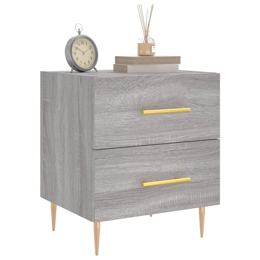 Nachtkastjes 2 St 40X35X47,5 Cm Bewerkt Hout Grijs Sonoma Eiken