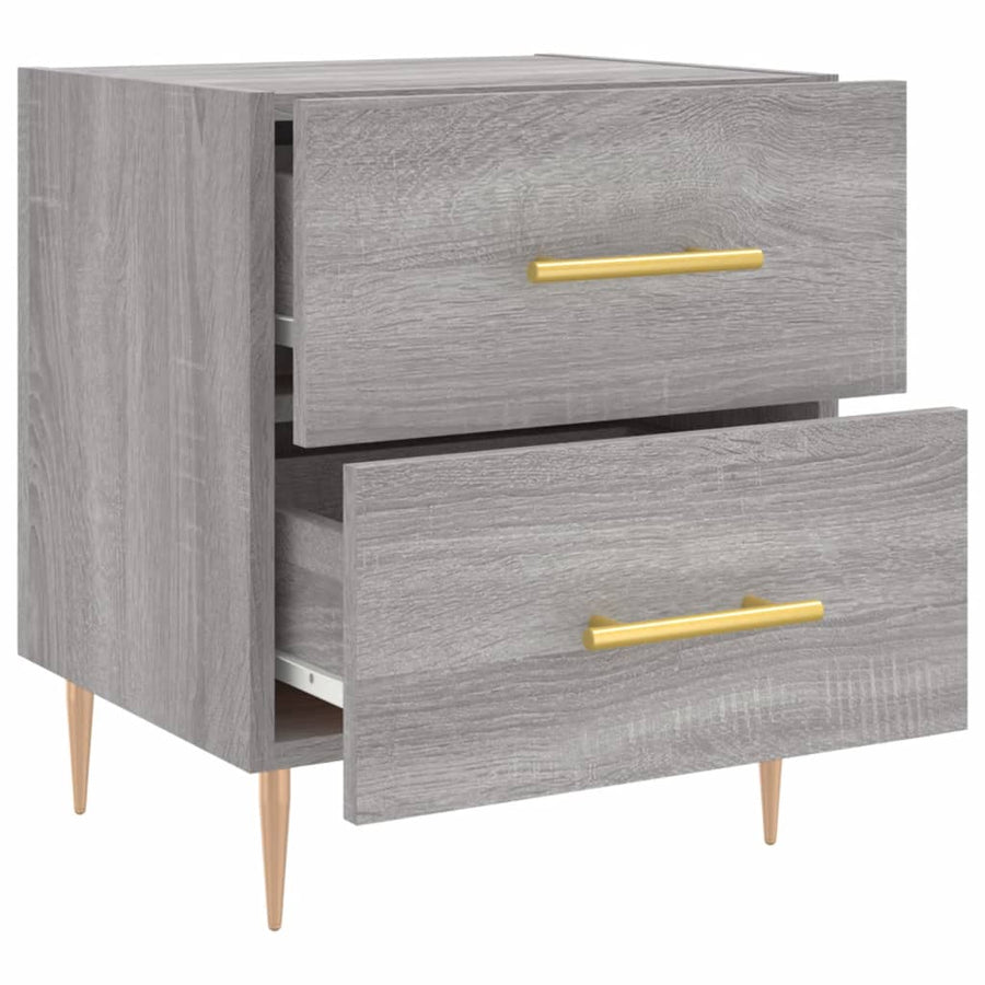 Nachtkastjes 2 St 40X35X47,5 Cm Bewerkt Hout Grijs Sonoma Eiken