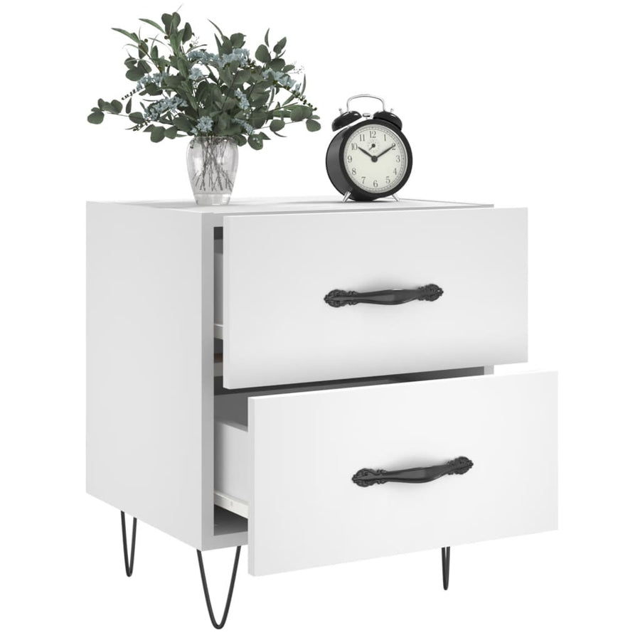 Nachtkastjes 2 St 40X35X47,5 Cm Bewerkt Hout Wit
