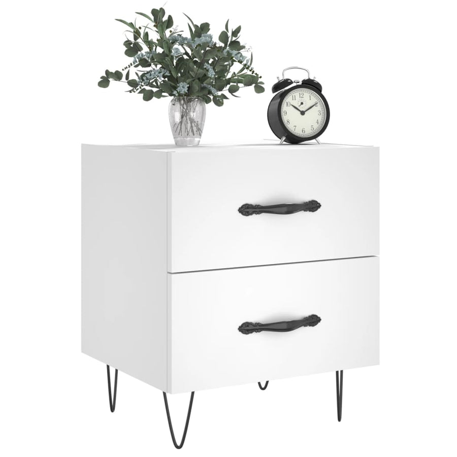Nachtkastjes 2 St 40X35X47,5 Cm Bewerkt Hout Wit