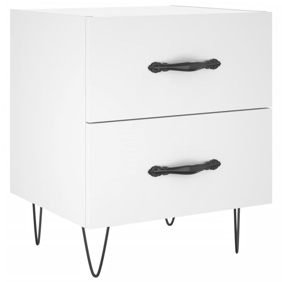 Nachtkastjes 2 St 40X35X47,5 Cm Bewerkt Hout Wit