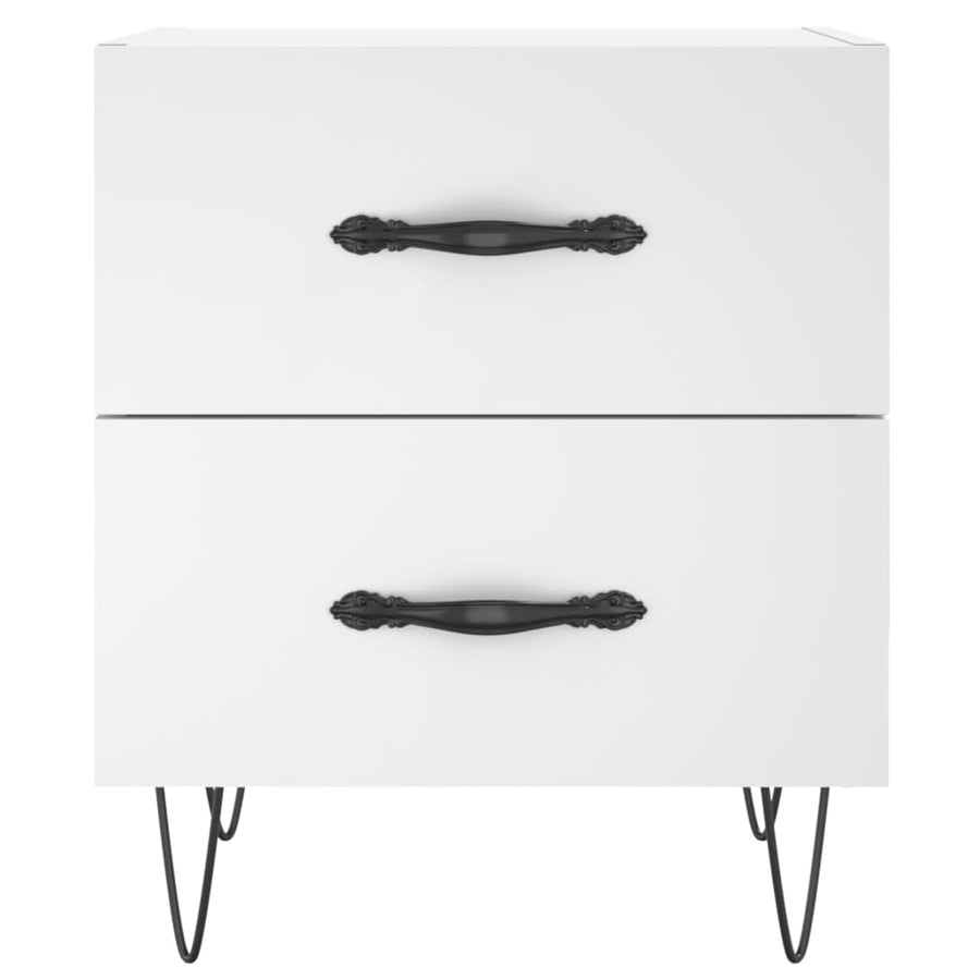 Nachtkastjes 2 St 40X35X47,5 Cm Bewerkt Hout Wit