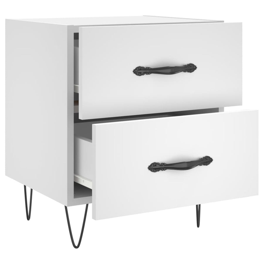 Nachtkastjes 2 St 40X35X47,5 Cm Bewerkt Hout Wit