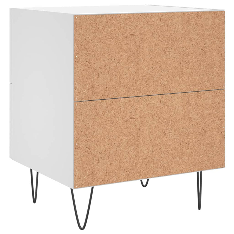 Nachtkastjes 2 St 40X35X47,5 Cm Bewerkt Hout Wit