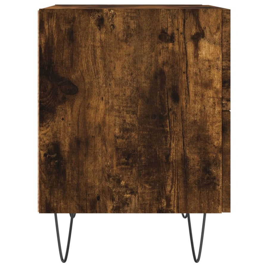 Nachtkastjes 2 St 40X35X47,5 Cm Bewerkt Hout Gerookt Eikenkleur
