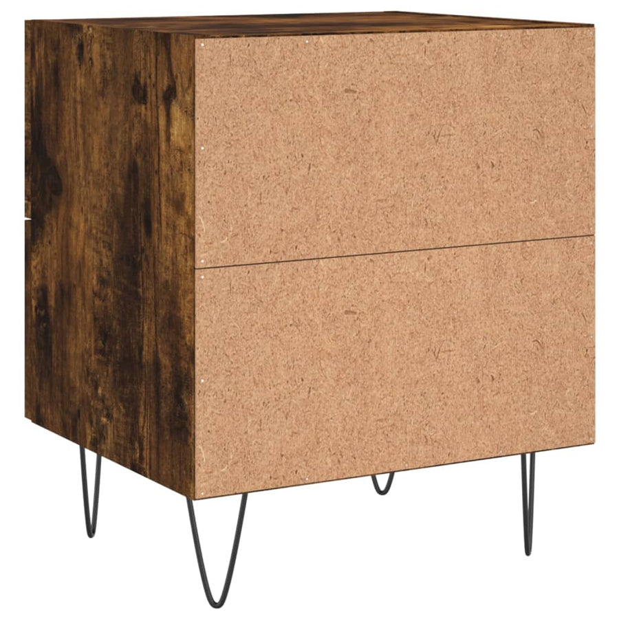 Nachtkastjes 2 St 40X35X47,5 Cm Bewerkt Hout Gerookt Eikenkleur