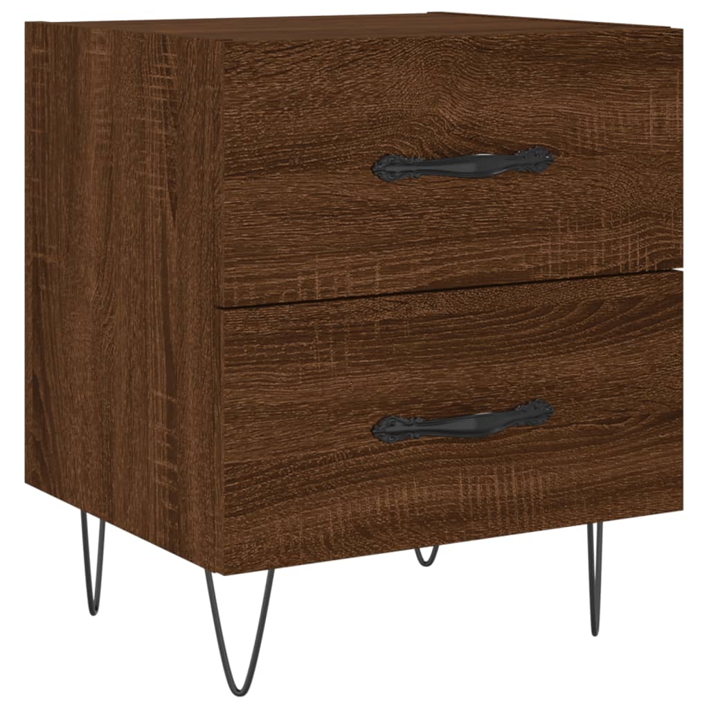 Nachtkastje 40X35X47,5 Cm Bewerkt Hout Bruin Eikenkleur