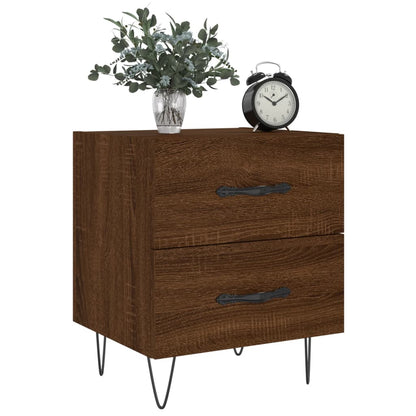 Nachtkastje 40X35X47,5 Cm Bewerkt Hout Bruin Eikenkleur