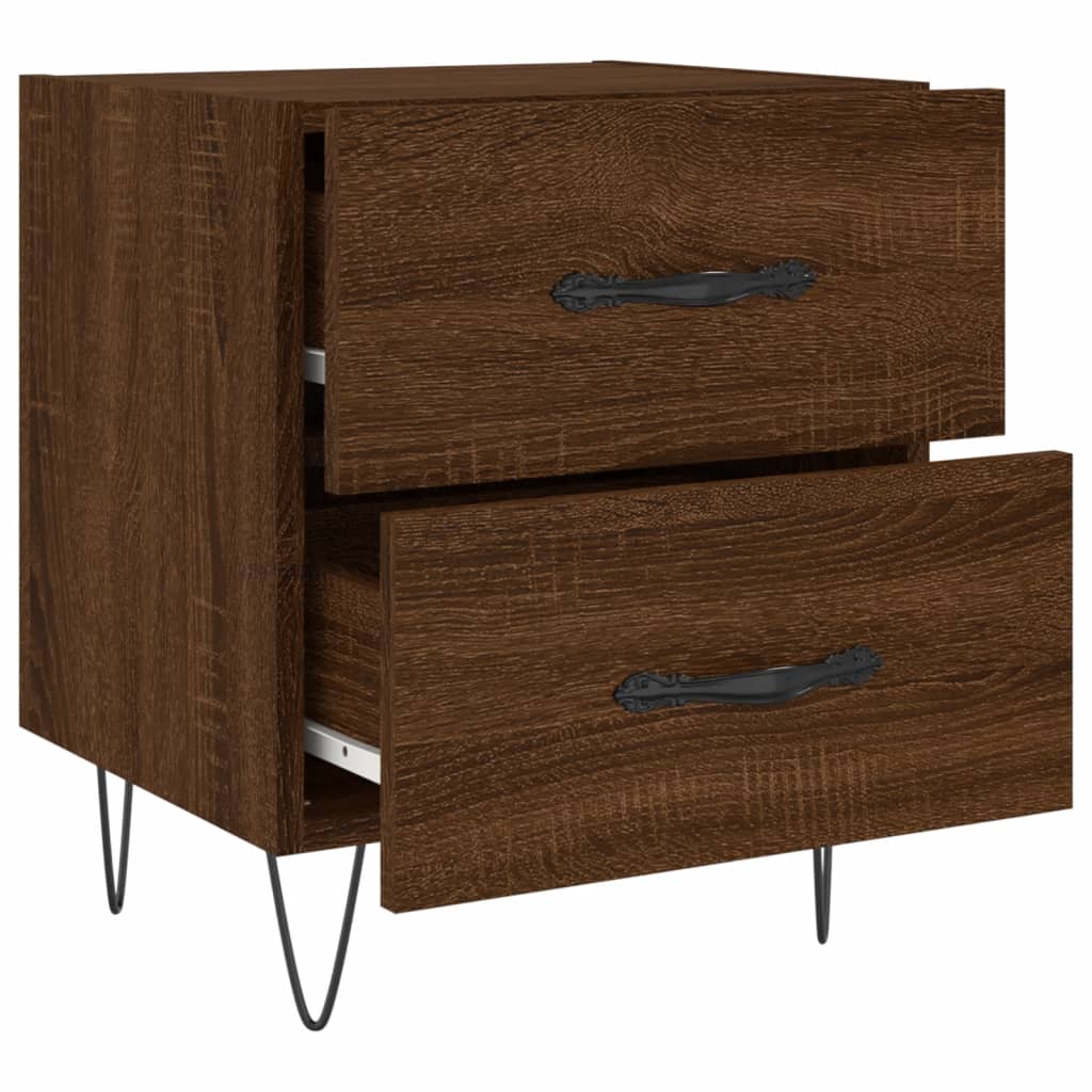 Nachtkastje 40X35X47,5 Cm Bewerkt Hout Bruin Eikenkleur