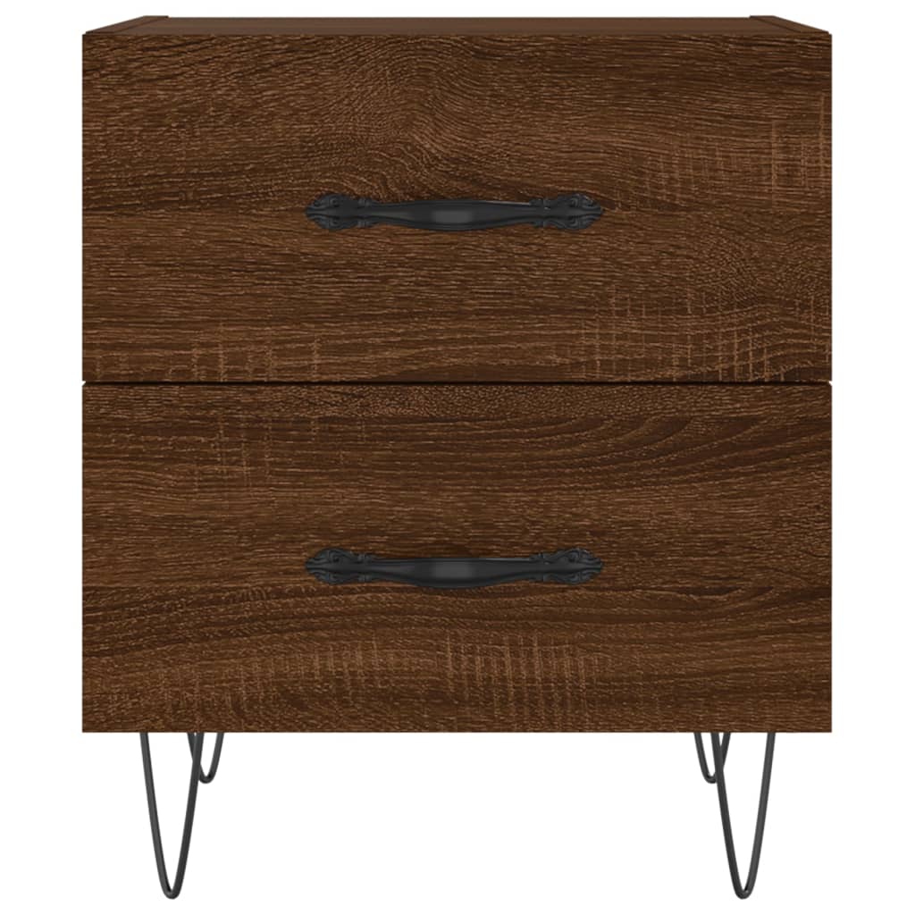 Nachtkastje 40X35X47,5 Cm Bewerkt Hout Bruin Eikenkleur