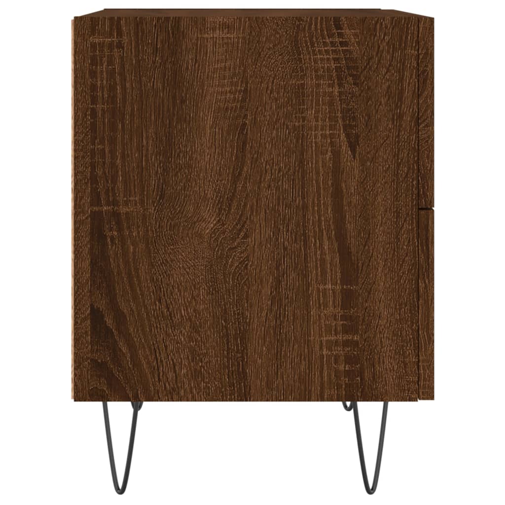 Nachtkastje 40X35X47,5 Cm Bewerkt Hout Bruin Eikenkleur