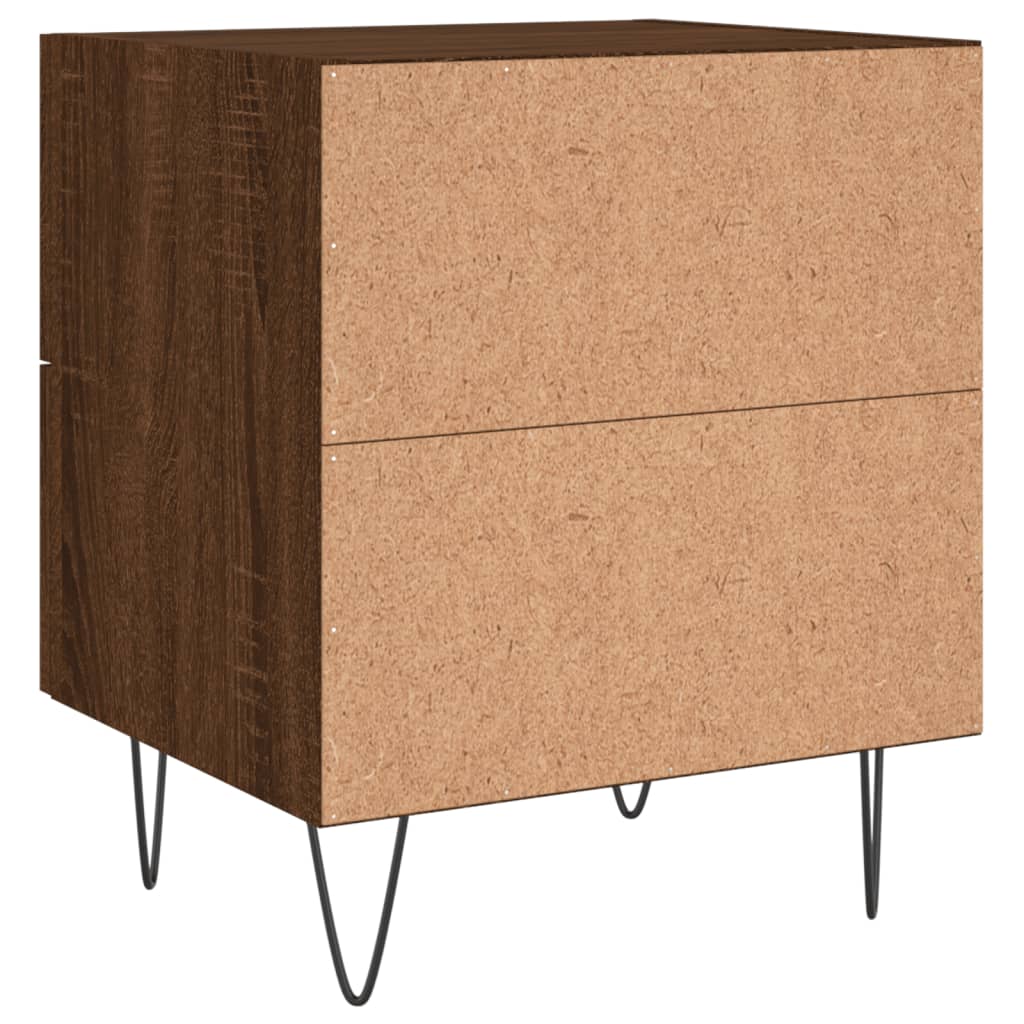 Nachtkastje 40X35X47,5 Cm Bewerkt Hout Bruin Eikenkleur