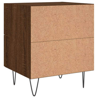 Nachtkastje 40X35X47,5 Cm Bewerkt Hout Bruin Eikenkleur