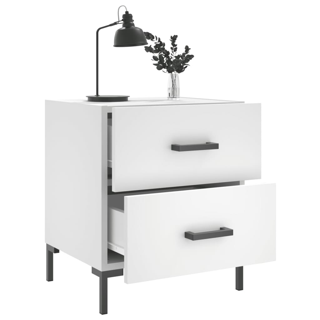 Nachtkastje 40x35x47,5 cm bewerkt hout wit