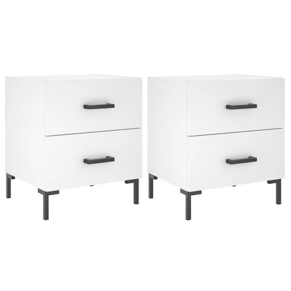 Nachtkastjes 2 st 40x35x47,5 cm bewerkt hout wit