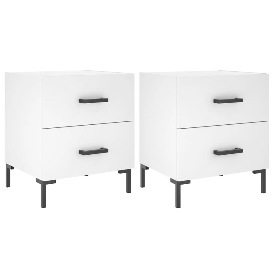 Nachtkastjes 2 st 40x35x47,5 cm bewerkt hout wit