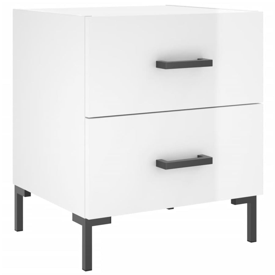 Nachtkastjes 2 St 40X35X47,5 Cm Bewerkt Hout Hoogglans Wit