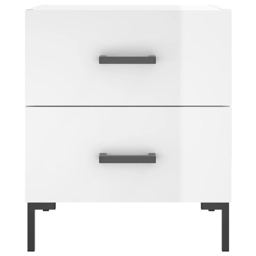 Nachtkastjes 2 St 40X35X47,5 Cm Bewerkt Hout Hoogglans Wit