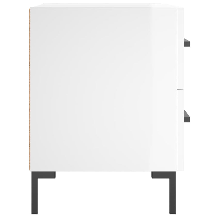 Nachtkastjes 2 St 40X35X47,5 Cm Bewerkt Hout Hoogglans Wit