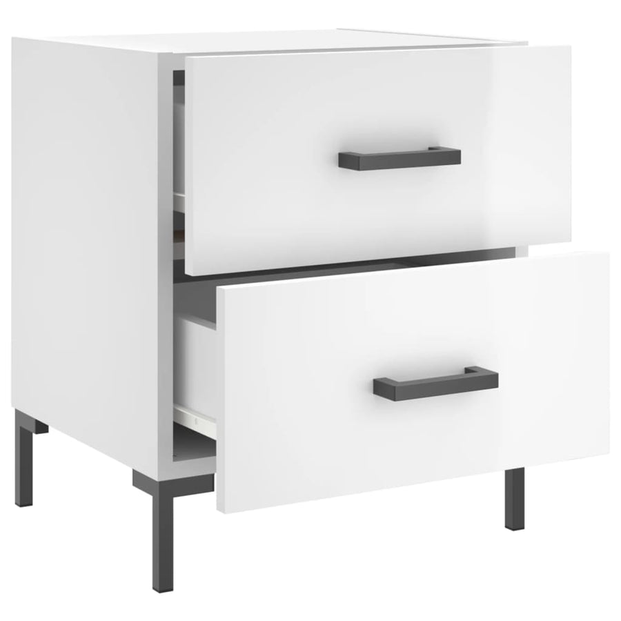 Nachtkastjes 2 St 40X35X47,5 Cm Bewerkt Hout Hoogglans Wit