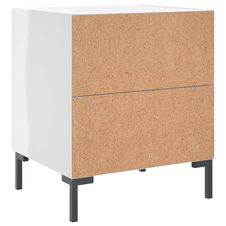 Nachtkastjes 2 St 40X35X47,5 Cm Bewerkt Hout Hoogglans Wit