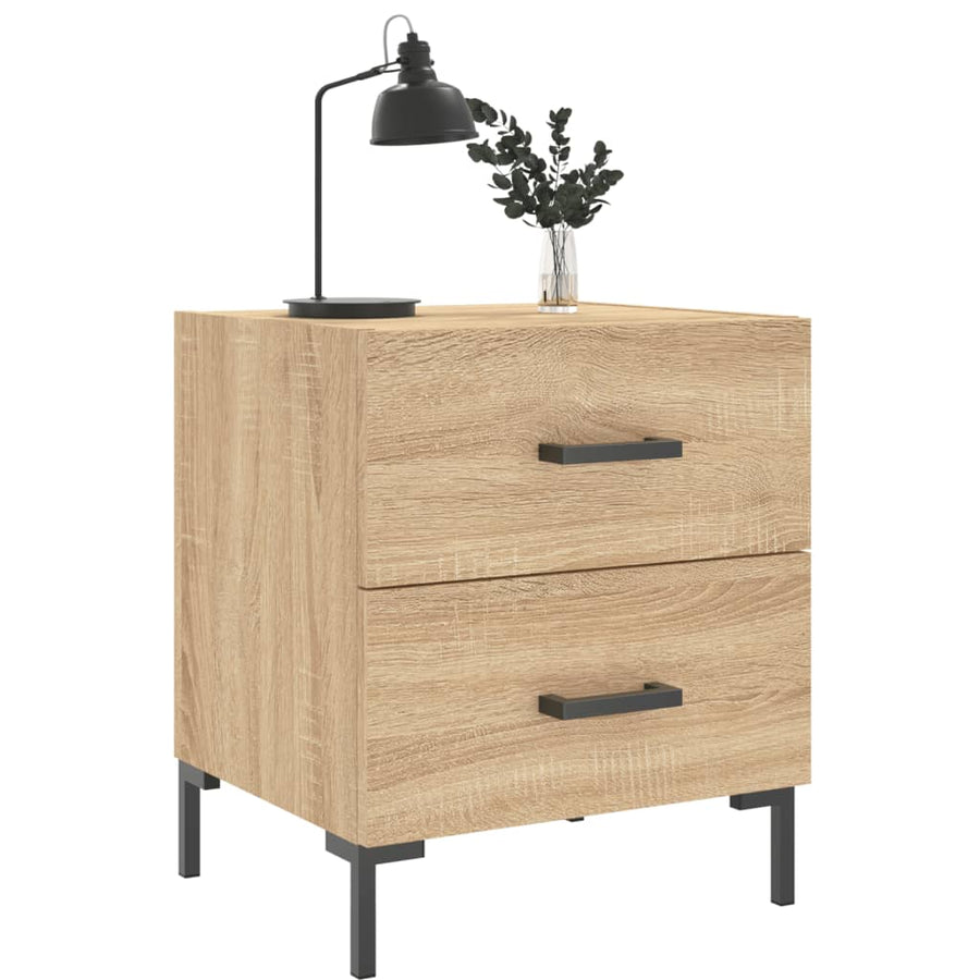 Nachtkastje 40x35x47,5 cm bewerkt hout sonoma eikenkleurig