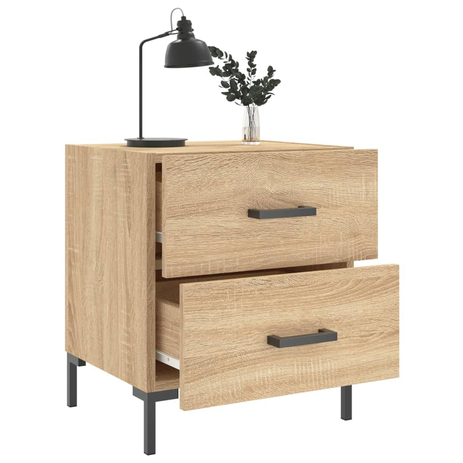 Nachtkastje 40x35x47,5 cm bewerkt hout sonoma eikenkleurig