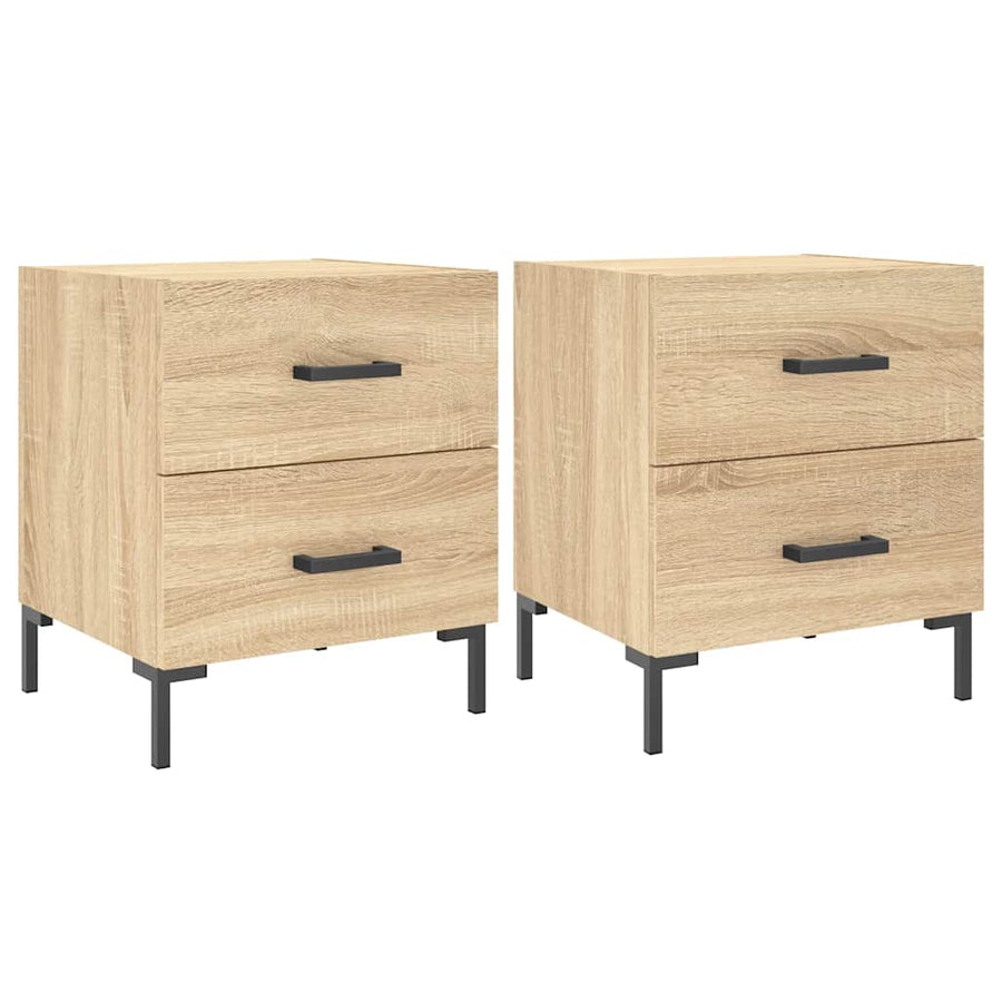 Nachtkastjes 2 st 40x35x47,5 cm bewerkt hout sonoma eikenkleur