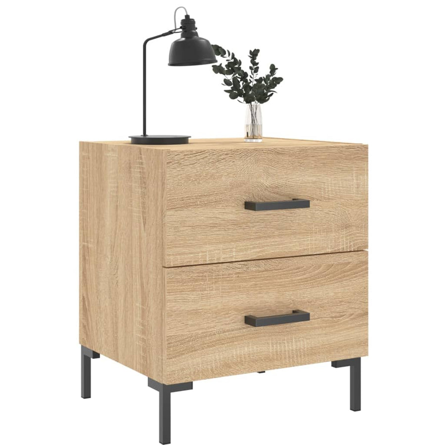 Nachtkastjes 2 st 40x35x47,5 cm bewerkt hout sonoma eikenkleur
