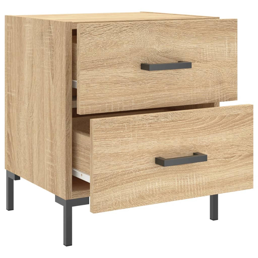 Nachtkastjes 2 st 40x35x47,5 cm bewerkt hout sonoma eikenkleur
