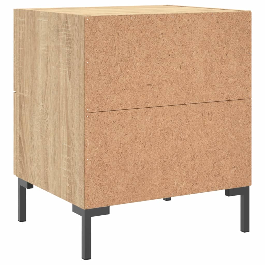 Nachtkastjes 2 st 40x35x47,5 cm bewerkt hout sonoma eikenkleur