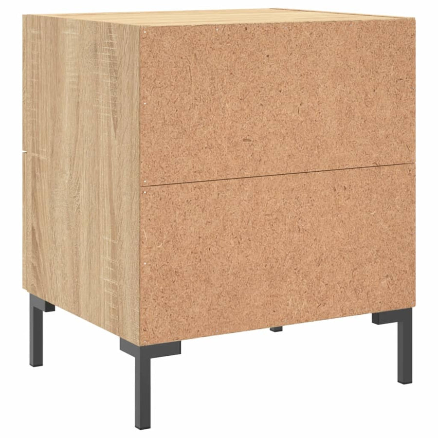 Nachtkastjes 2 st 40x35x47,5 cm bewerkt hout sonoma eikenkleur