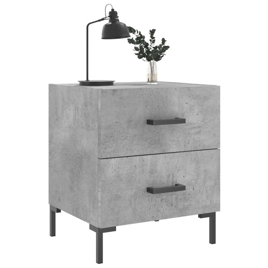 Nachtkastje 40X35X47,5 Cm Bewerkt Hout 1 Betongrijs