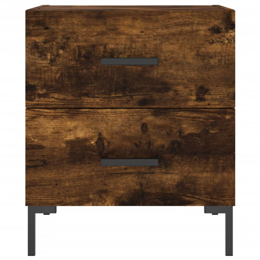 Nachtkastjes 2 St 40X35X47,5 Cm Bewerkt Hout Gerookt Eikenkleur