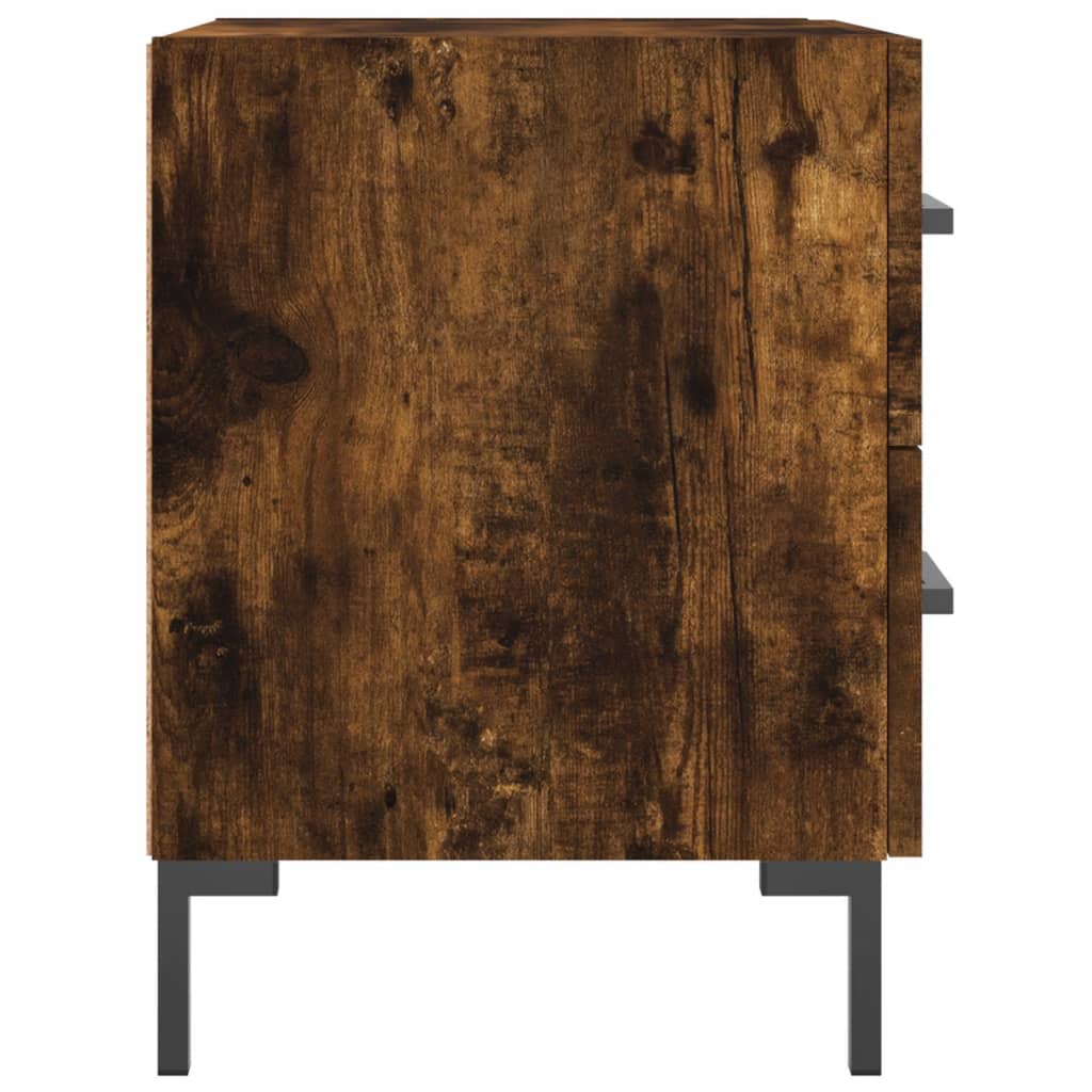 Nachtkastjes 2 St 40X35X47,5 Cm Bewerkt Hout Gerookt Eikenkleur