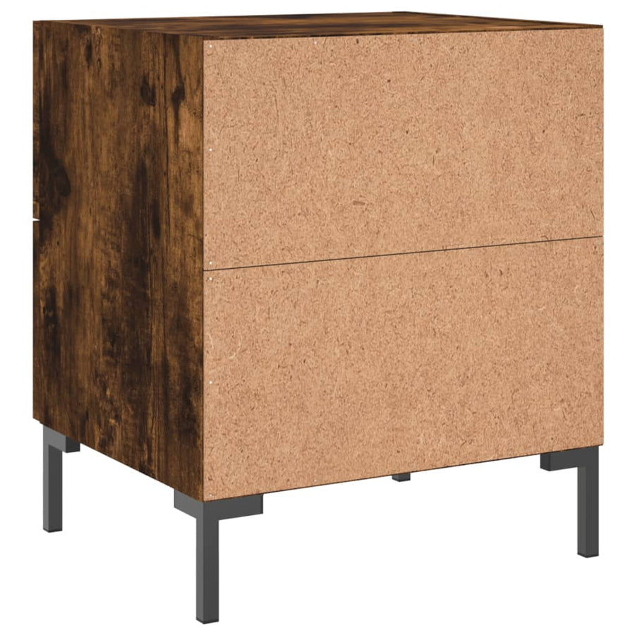 Nachtkastjes 2 St 40X35X47,5 Cm Bewerkt Hout Gerookt Eikenkleur