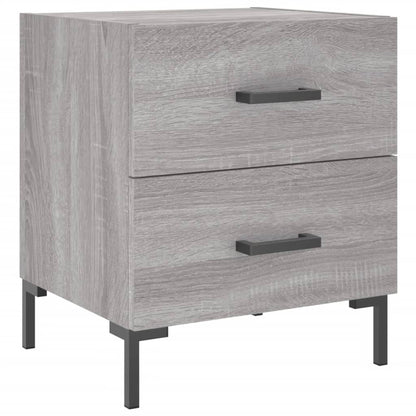 Nachtkastje 40X35X47,5 Cm Bewerkt Hout Eikenkleur 1 Grijs sonoma